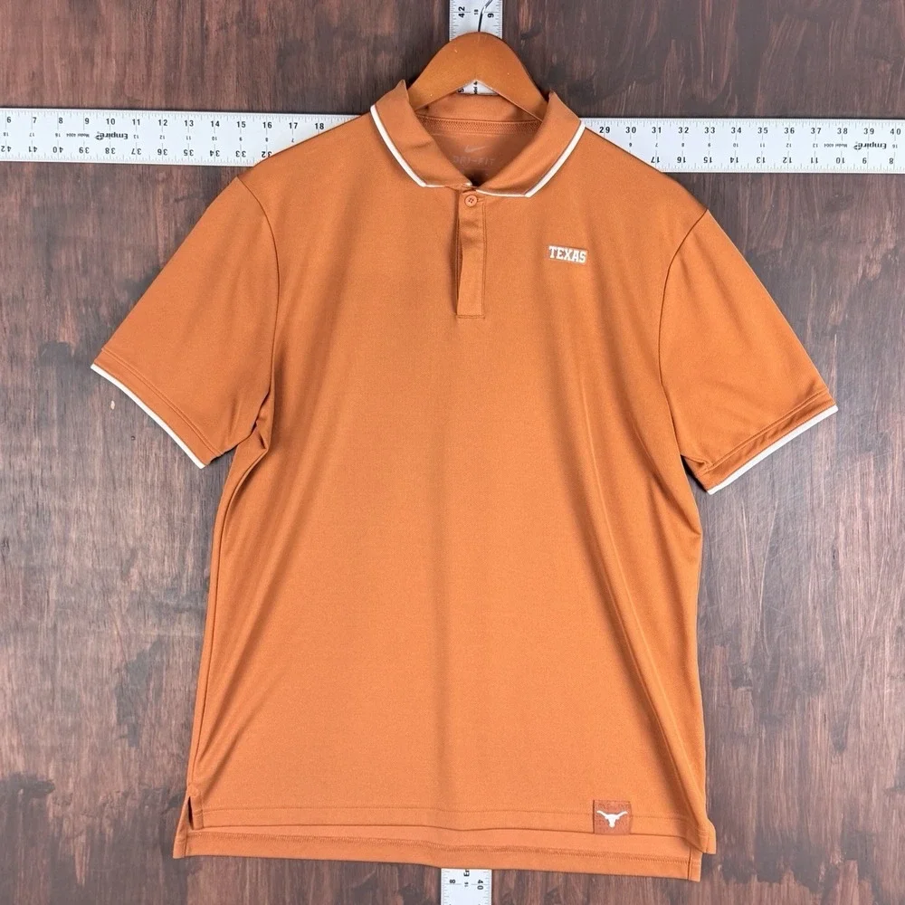 Texas Longhorns Nike Polo Shirt Burnt‎ Orange Football Dri-FIT Men's Medium NCAA